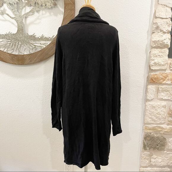H Halston Cowl Neck Sweater Dress Black Large - Picture 4 of 6